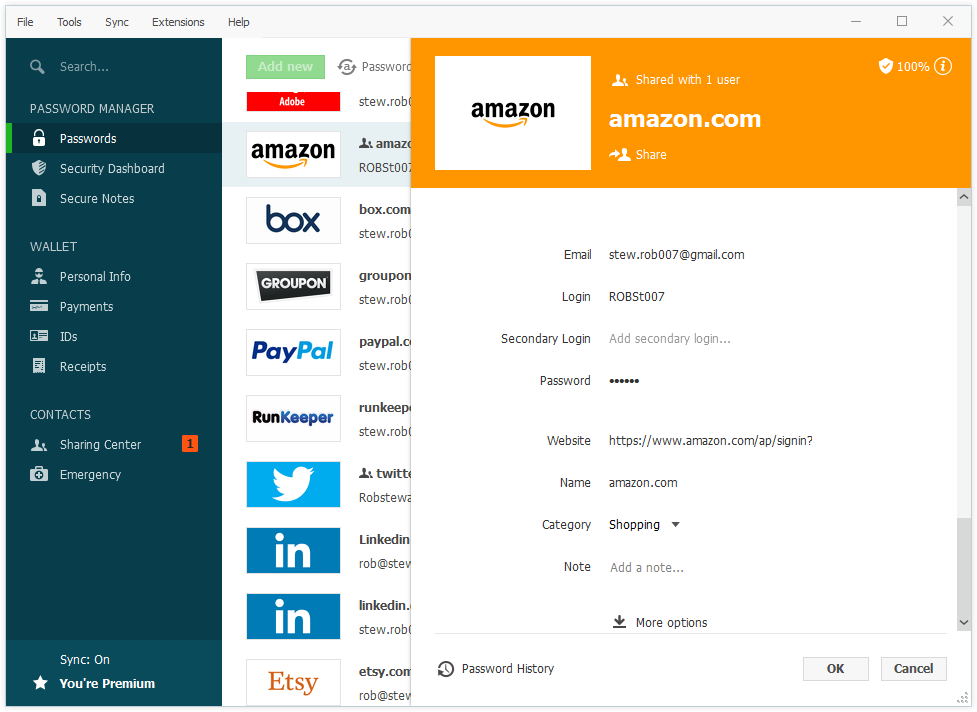 Dashlane screenshot