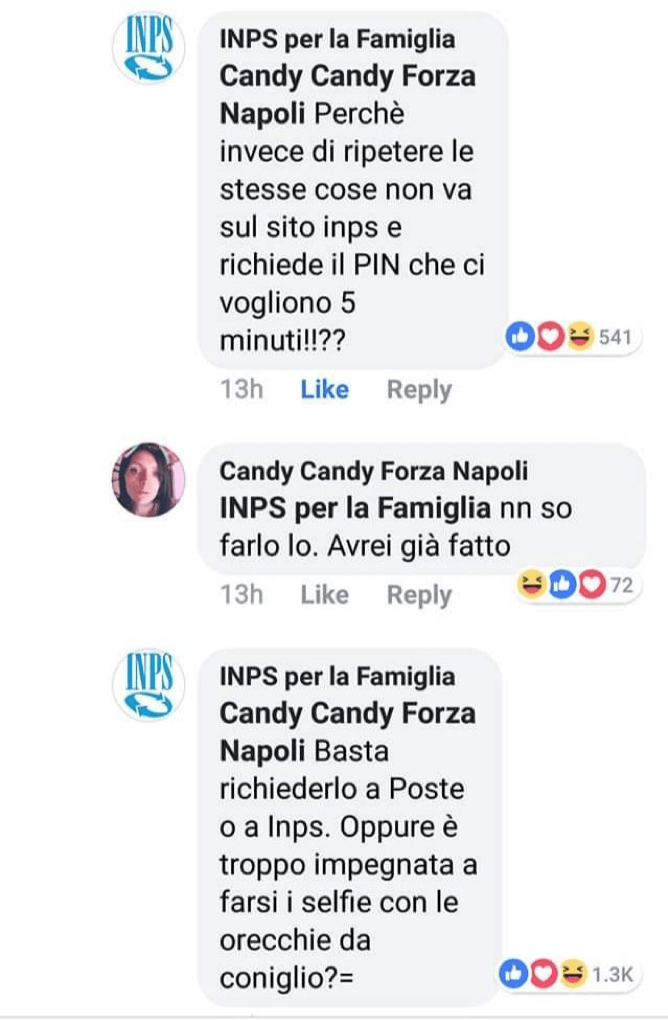 screenshot Inps per la famiglia